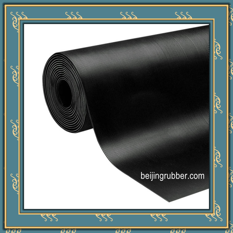 black fine ribbed matting rolls